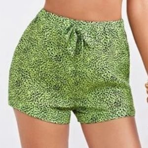 SHEIN Green with black spots shorts Size Large